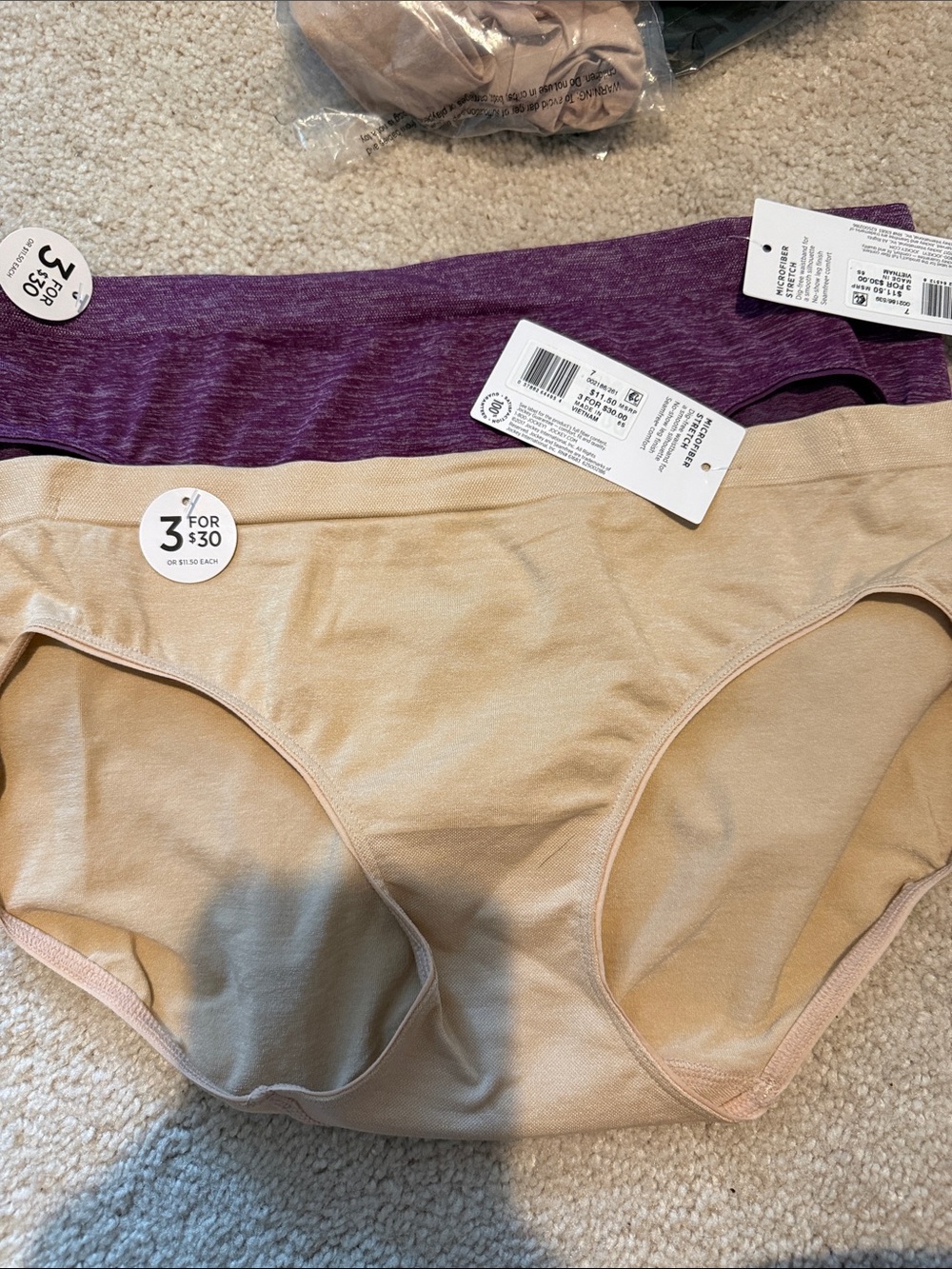 2 pair, jockey panties, microfiber stretch size 7 NWT